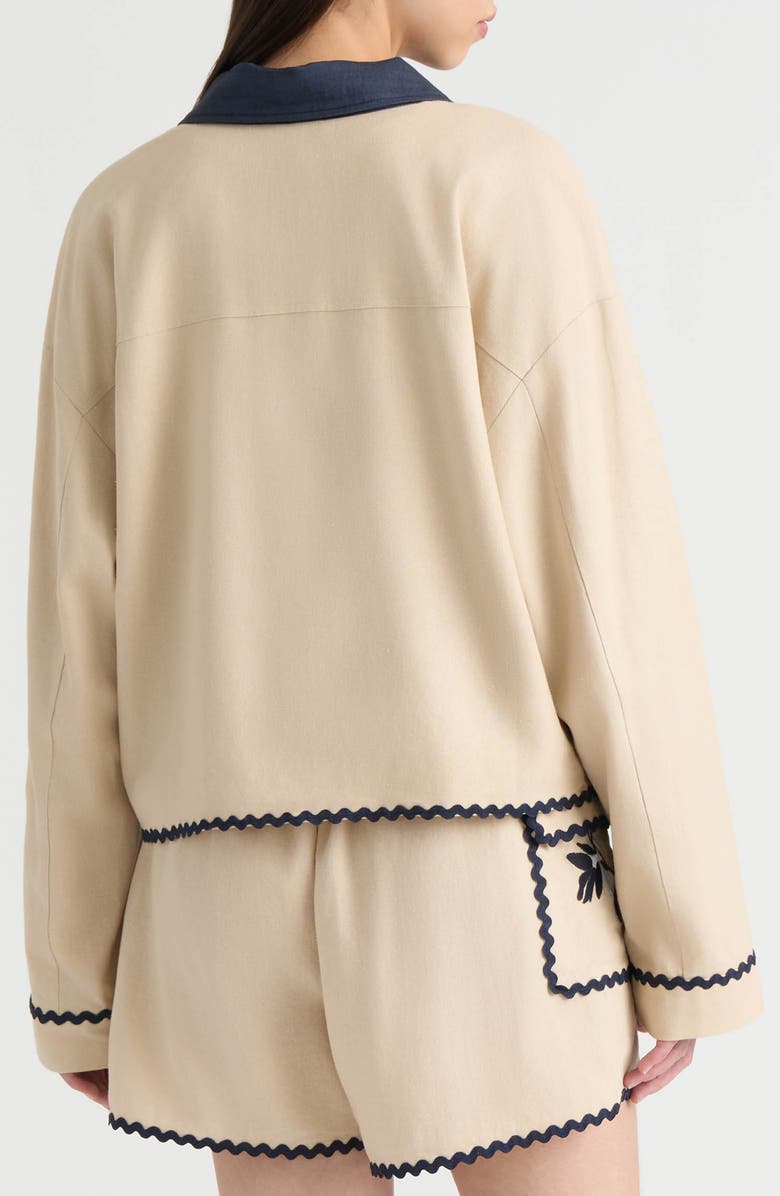 NVLT Floral Embroidered Jacket, Alternate, color, Natural