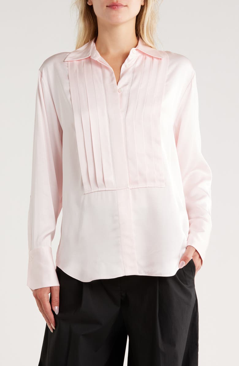 A.L.C. Camden Pleated Long Sleeve Button-Up Shirt, Main, color, Mauve Moon