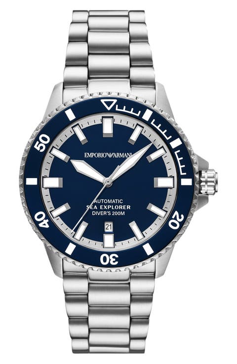Sea Explorer Bracelet Strap Automatic Diving Watch, 42.5mm