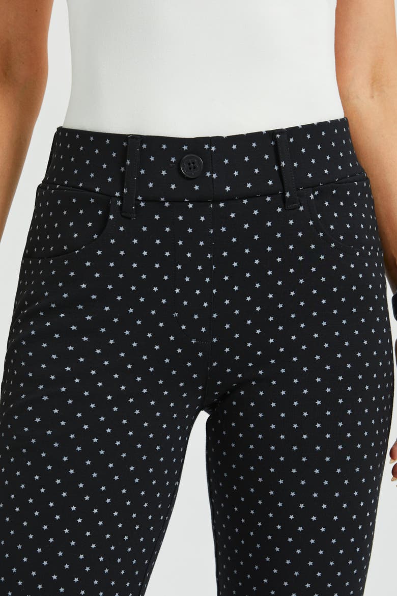 7 Pocket DPYP Dress Pant Yoga Pants Straight, Alternate, color, Black White Star