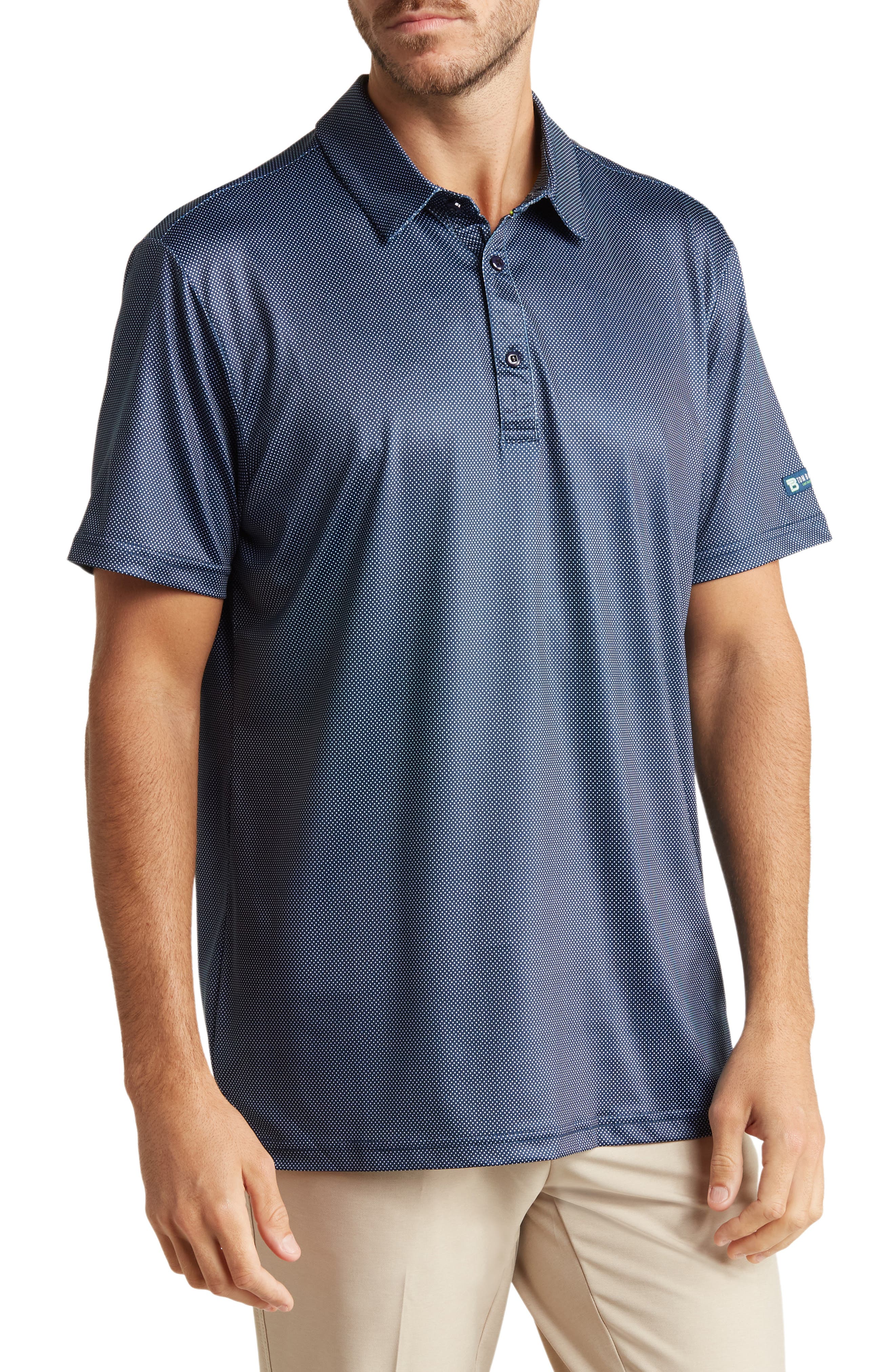 TOM BAINE Performance Geometric Polo