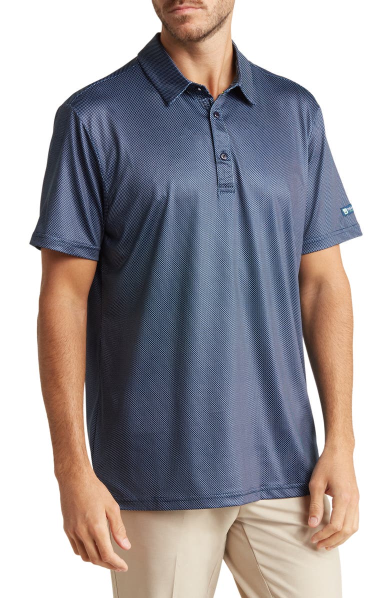 TOM BAINE Performance Geometric Polo, Main, color, Navy