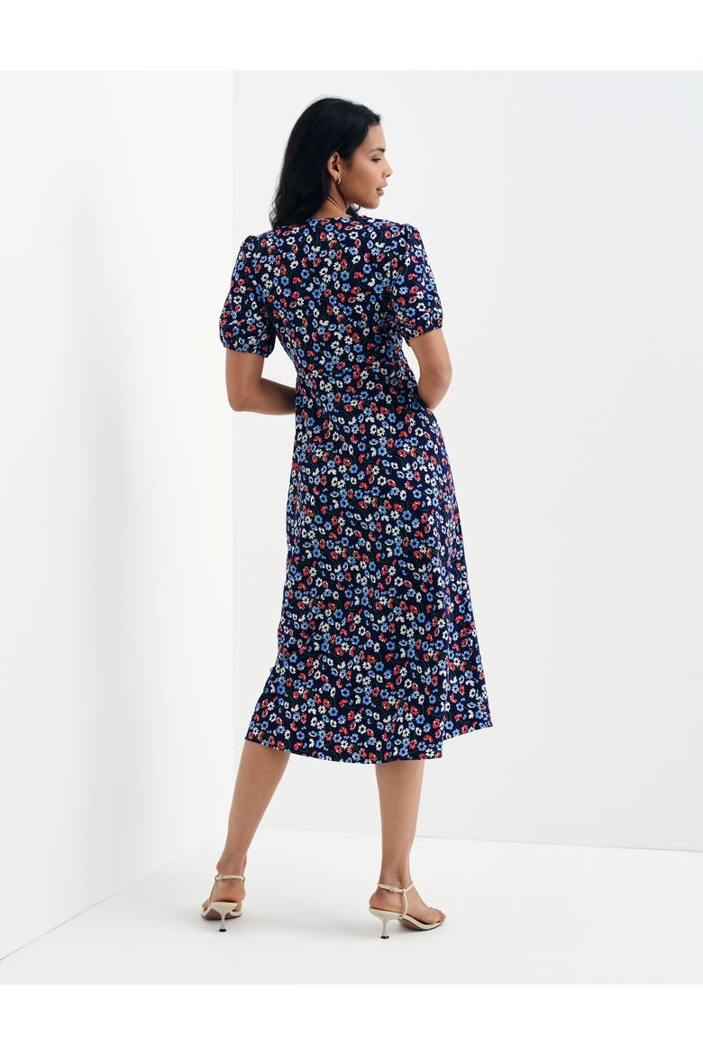 Petite Robyn Button Through Midi Dress, Alternate, color, Navy Daisy