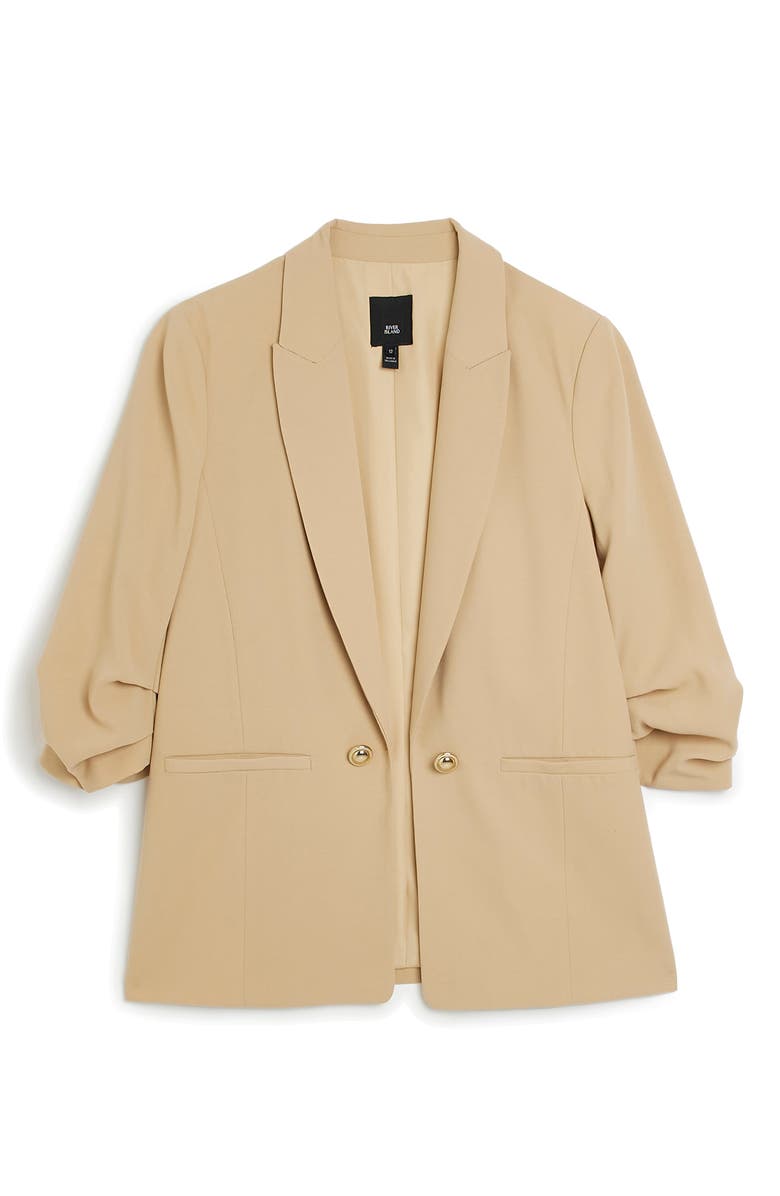 River Island Pleated Sleeve Blazer, Alternate, color, 