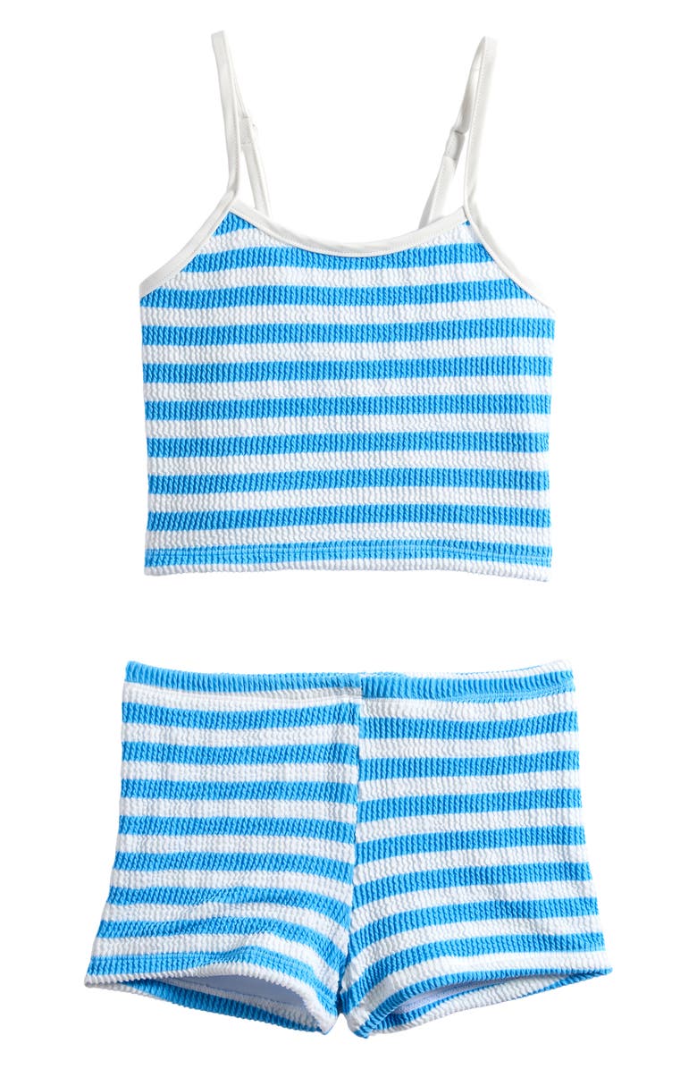 Seafolly Kids' Textured Two-Piece Swimsuit, Main, color, Powder Blue