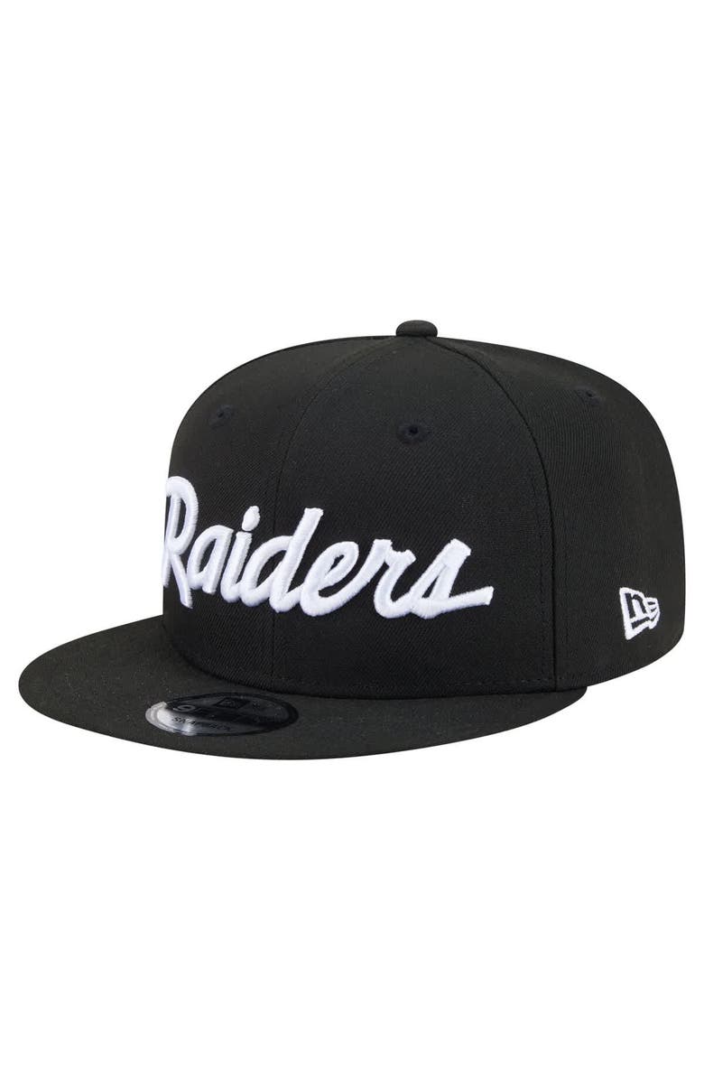 New Era Men's New Era  Black Las Vegas Raiders Core Team Script 9FIFTY Snapback Hat, Main, color, Black
