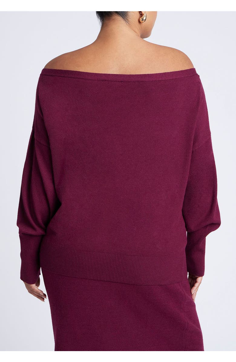 ELOQUII Slouchy Sweater, Alternate, color, Burgundy