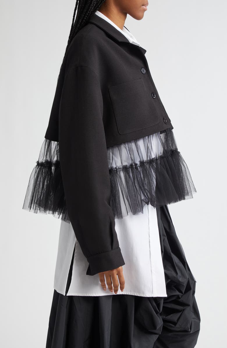 renaissance renaissance Kiri Tulle Hem Trucker Jacket, Alternate, color,