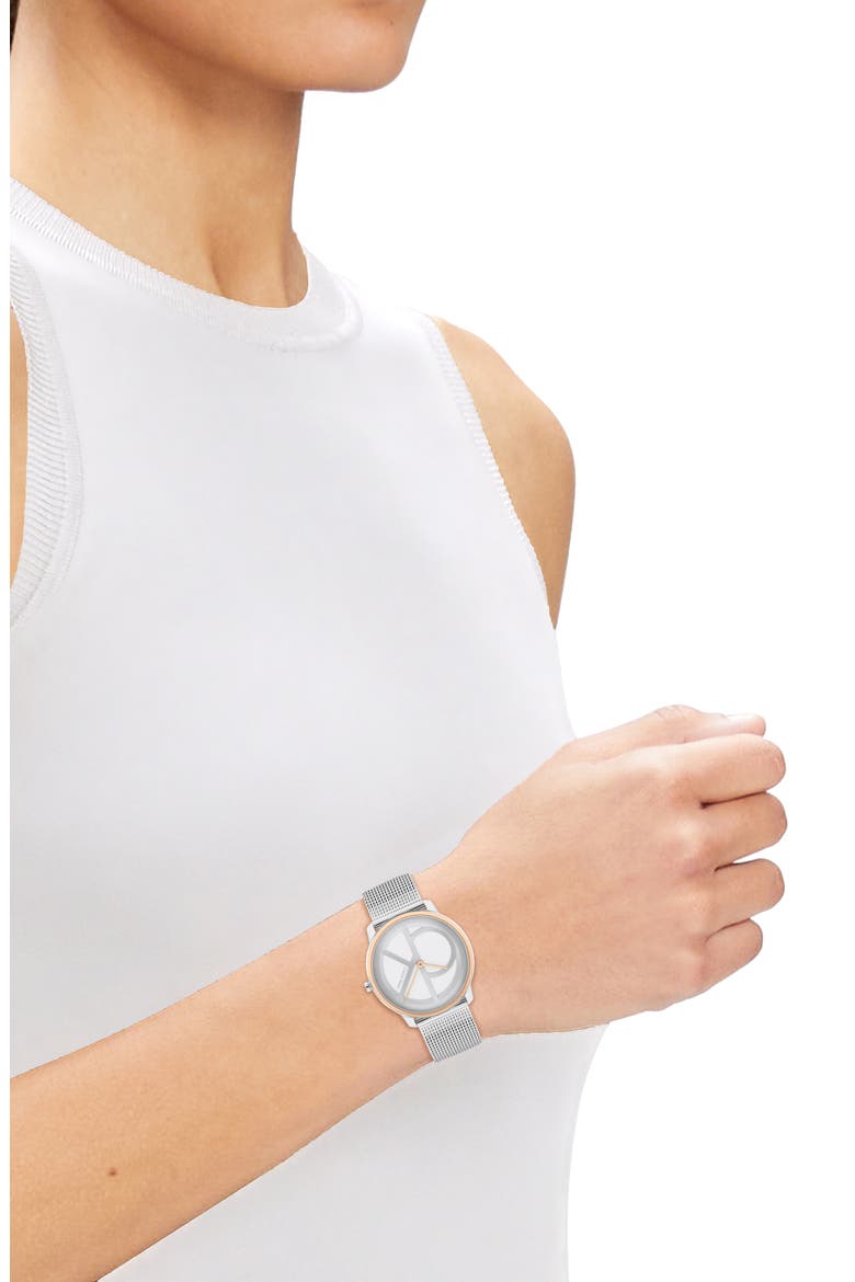 Mesh Strap Watch, 35mm, Alternate, color, SILVER