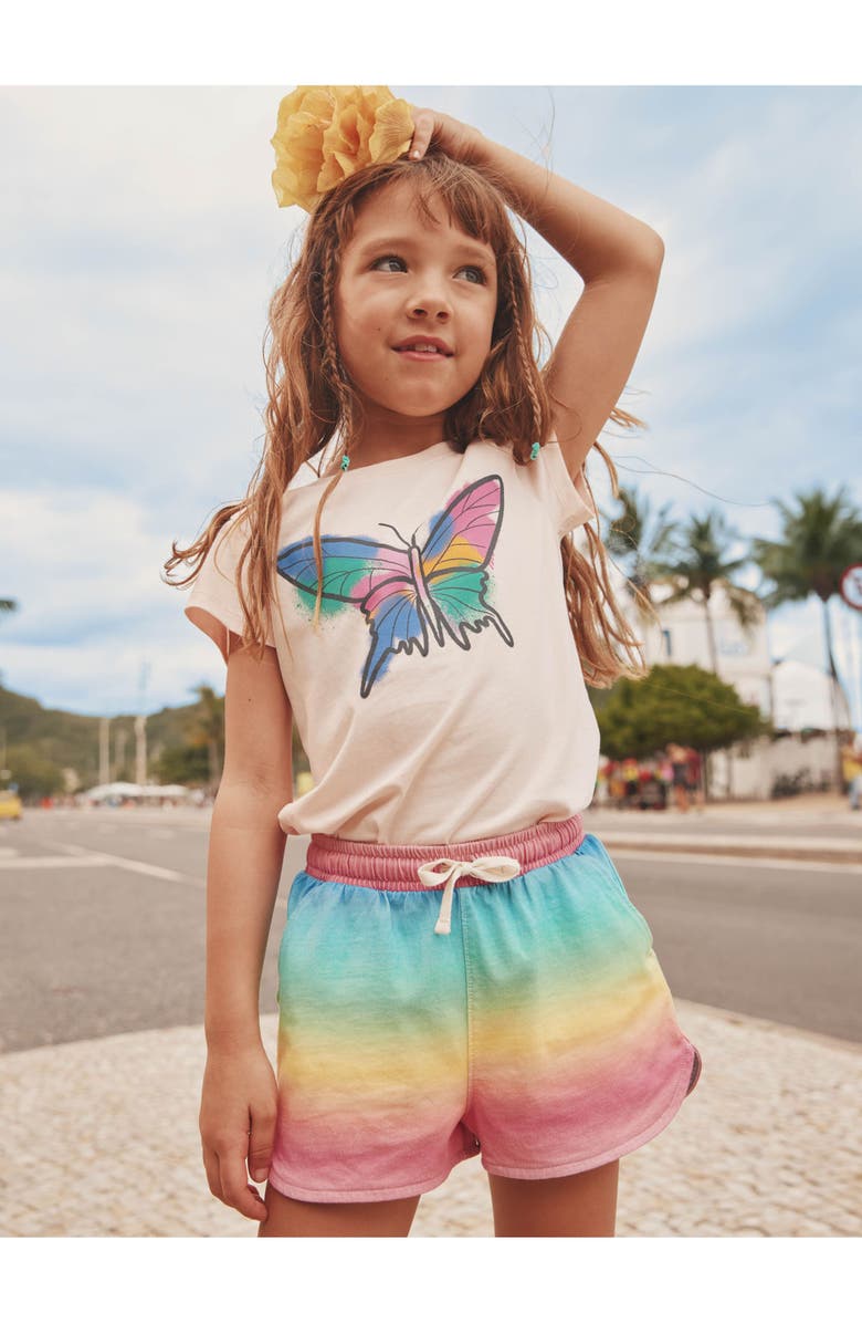 Tea Collection Tie Waist Shorts, Alternate, color, Rio De Janeiro Rainbow