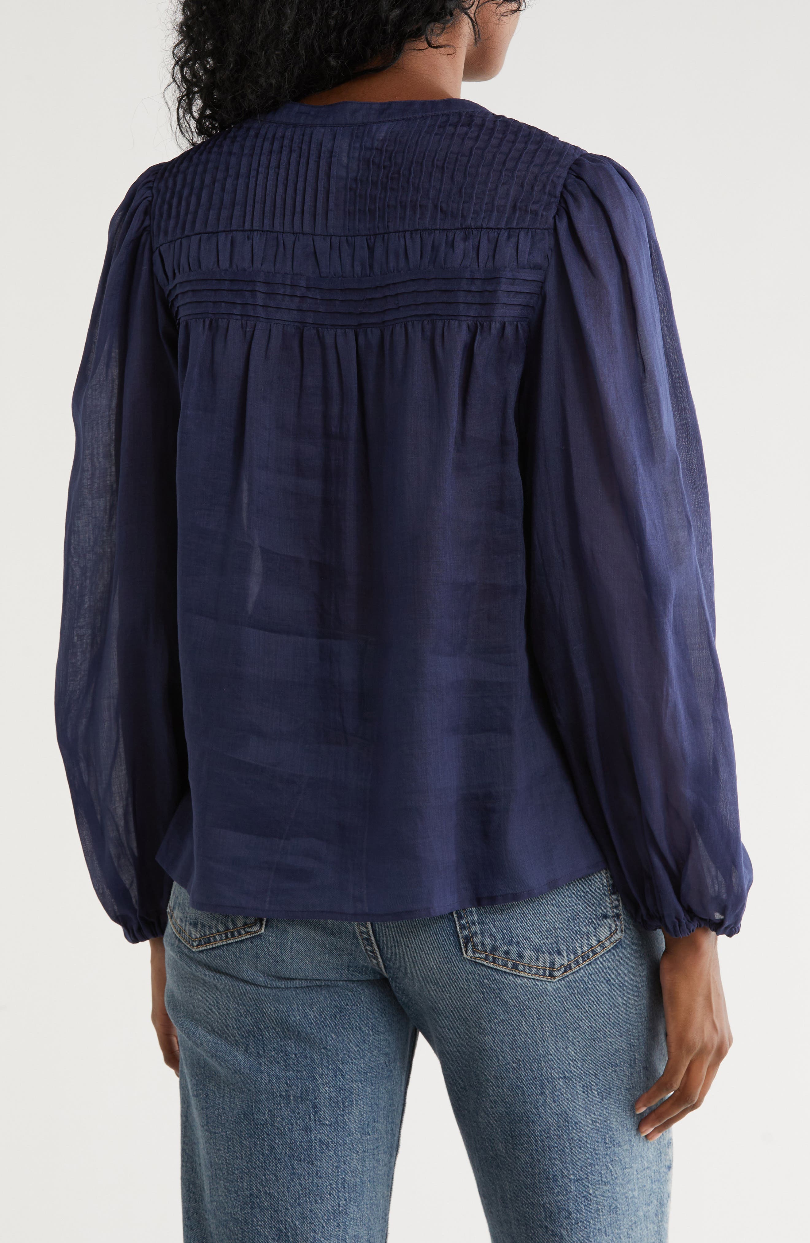 Palm Breeze Pintuck Button-Up Shirt - image 2
