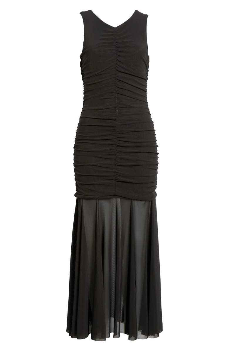 Steve Madden Denisa Ruched Maxi Dress, Alternate, color, Black