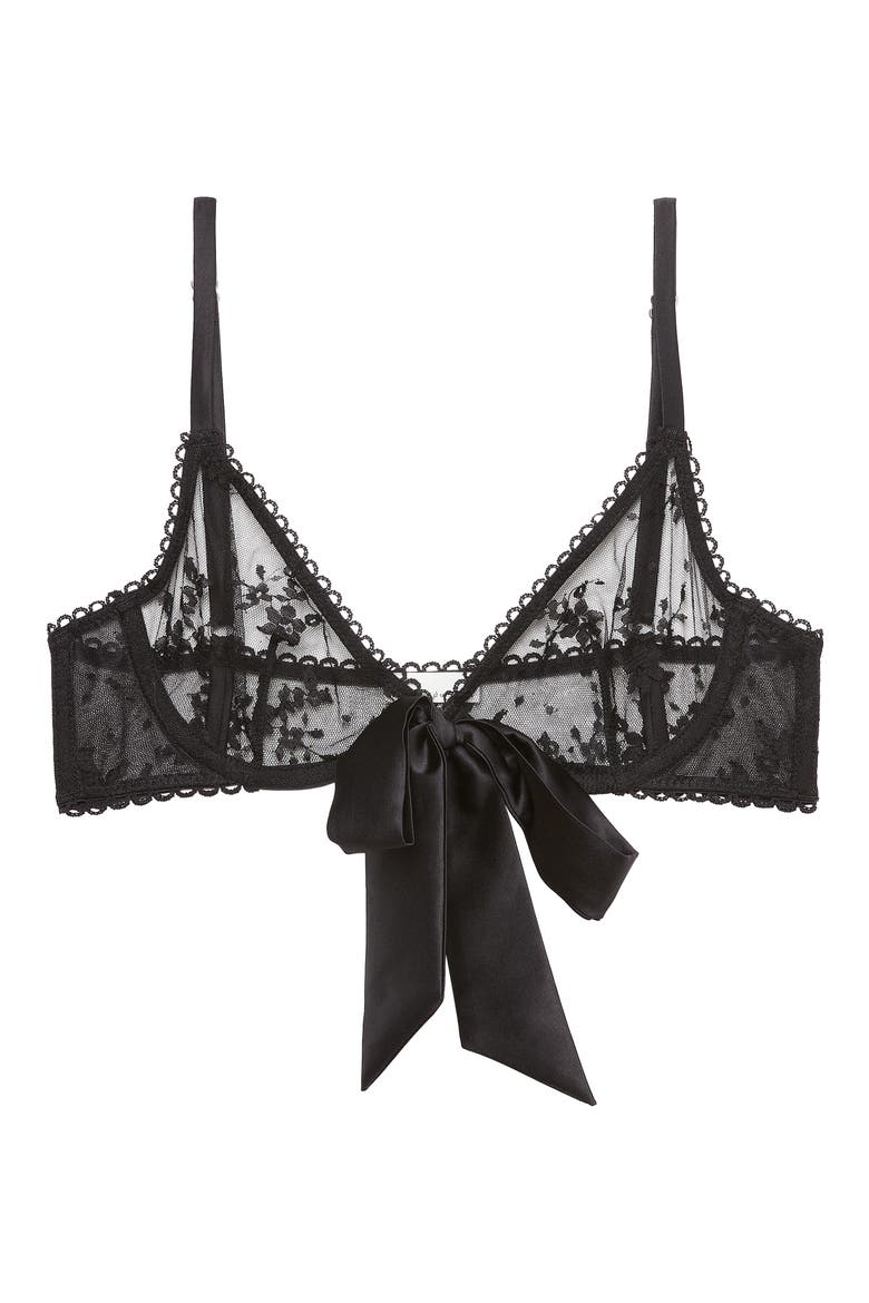 Untie Me Underwire Demi Bra, Alternate, color, BLACK