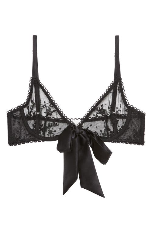 Fleur Du Mal Black Untie Me Demi Bra In Black