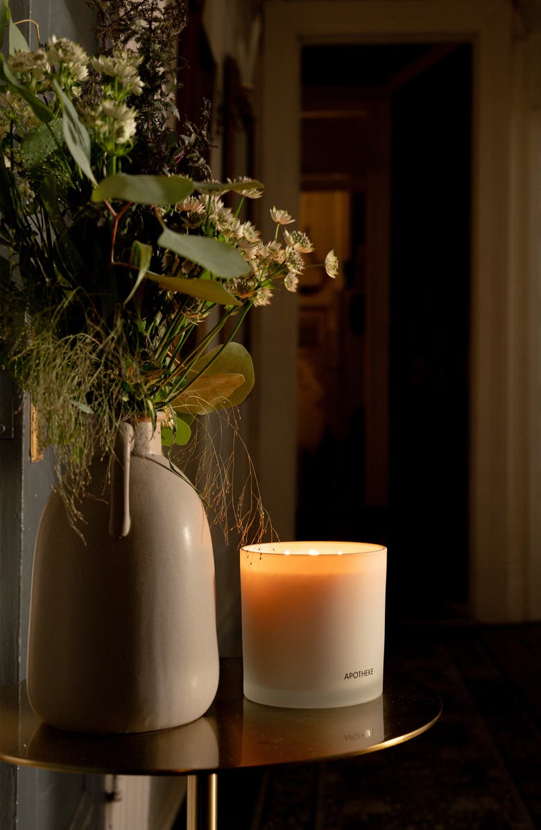 APOTHEKE Amber Woods Three-Wick Scented Candle, Alternate, color, White