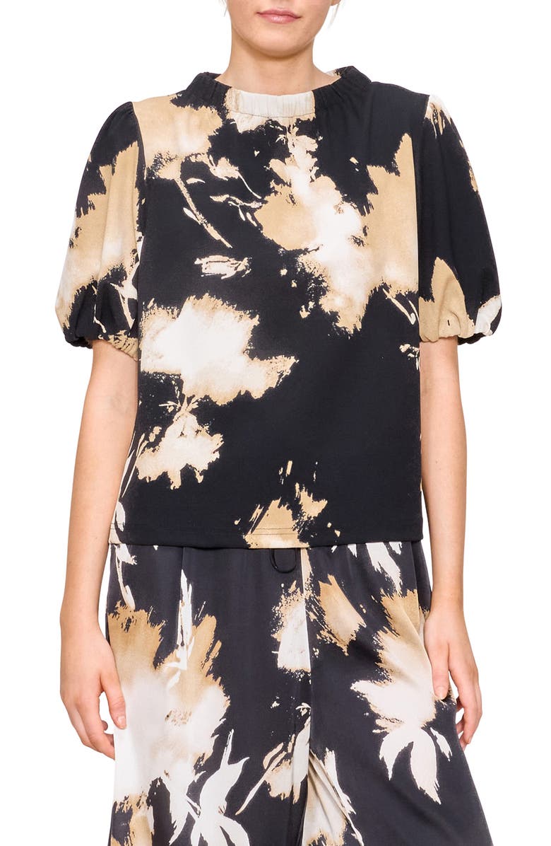 MELLODAY Mock Neck Puff Sleeve Top, Main, color,