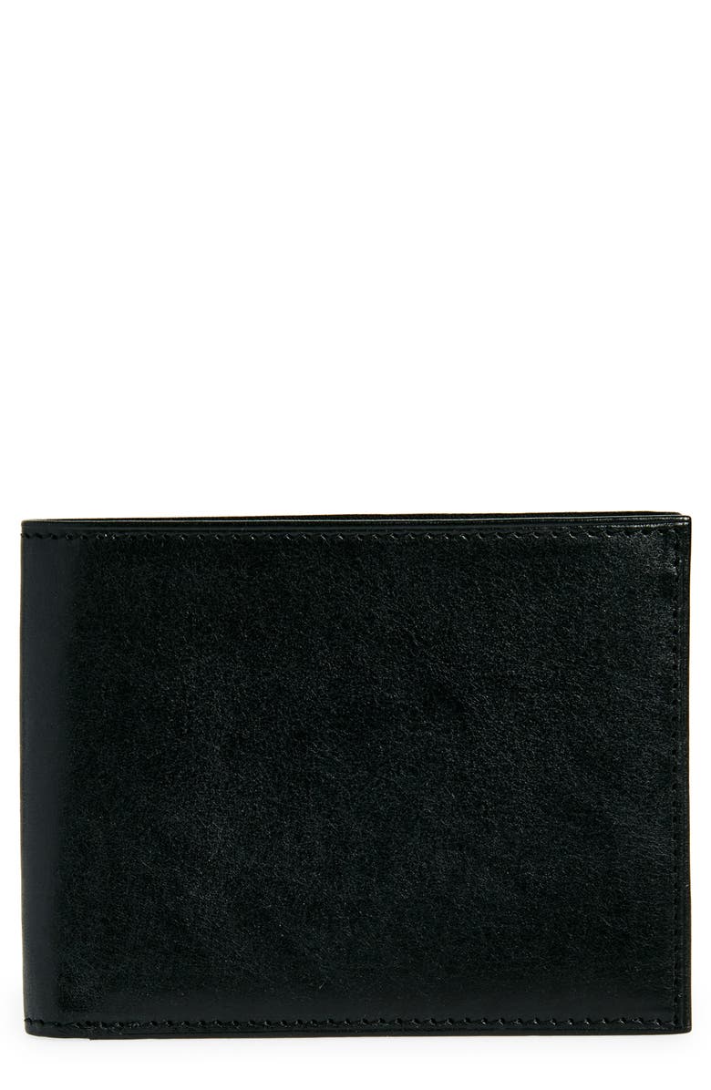 Bosca Leather Bifold Wallet, Alternate, color, Black