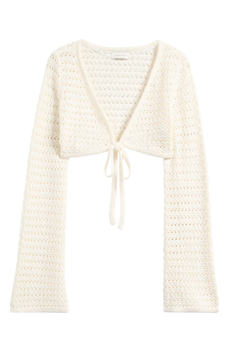 PacSun Laguna Crop Crochet Cardigan, Alternate, color, Sand