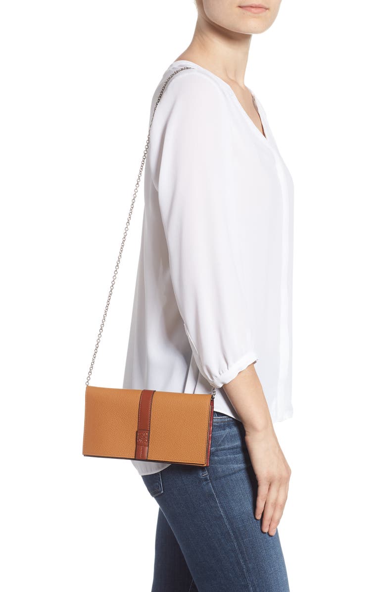 Loewe Leather Wallet on a Chain, Alternate, color, 