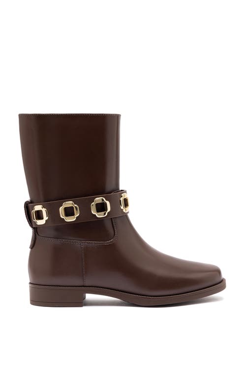 Larroude Milan Flat Bootie In Brown