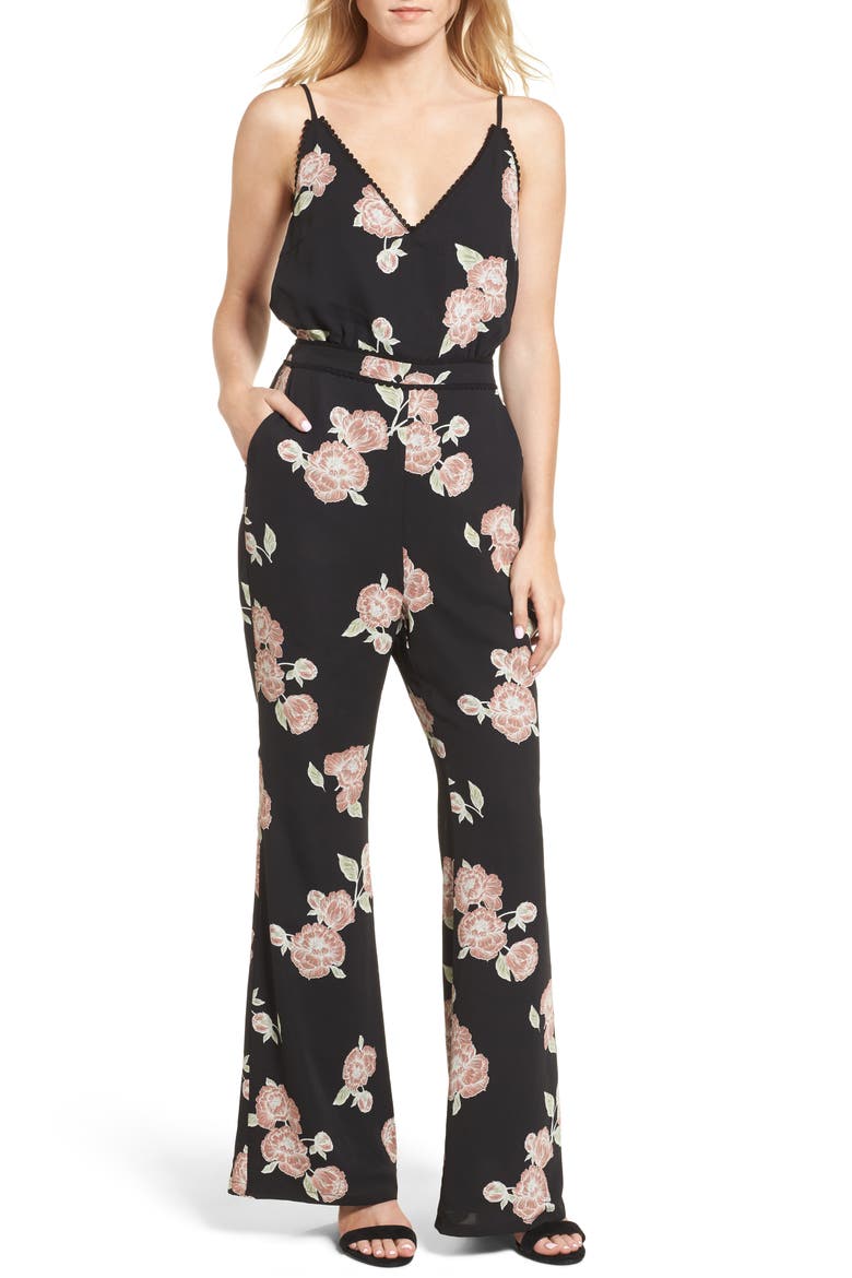 Felissa Strappy Jumpsuit, Main, color, BLACK