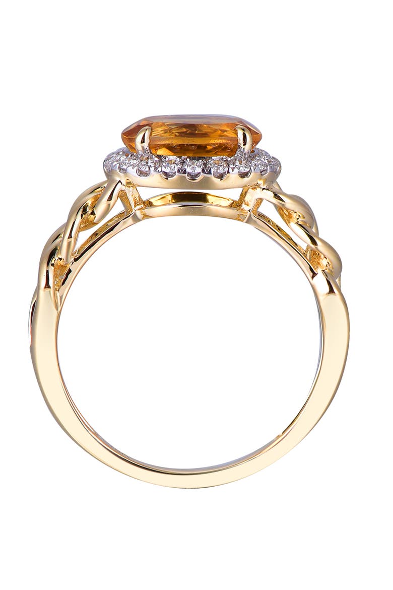 Citrine Ring with Diamonds, Alternate, color, Citrine Orange