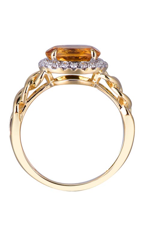 Kahn High Jewelry Citrine Ring With Diamonds In Citrine Orange