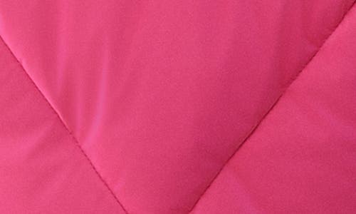 True Religion High Shine Hooded Crop Puffer Jacket In Pink