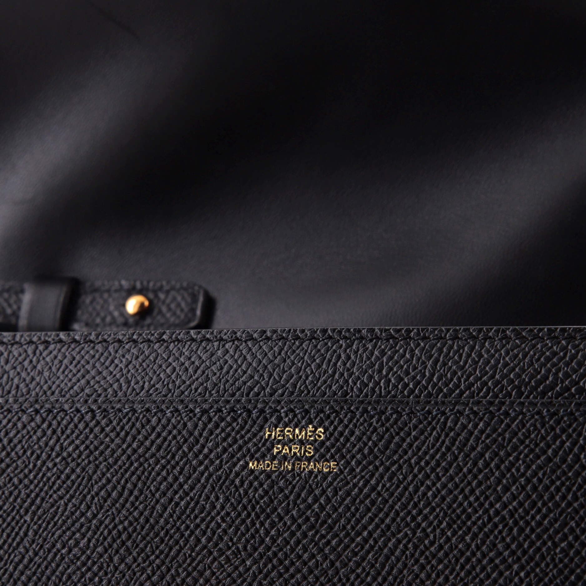 Pre-Owned Hermes Constance To Go Wallet Epsom, Alternate, color, Noir