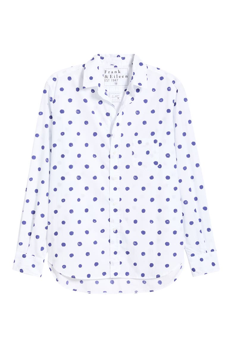 Eileen Relaxed Button-Up Shirt, Alternate, color, LARGE BLUE DOTS