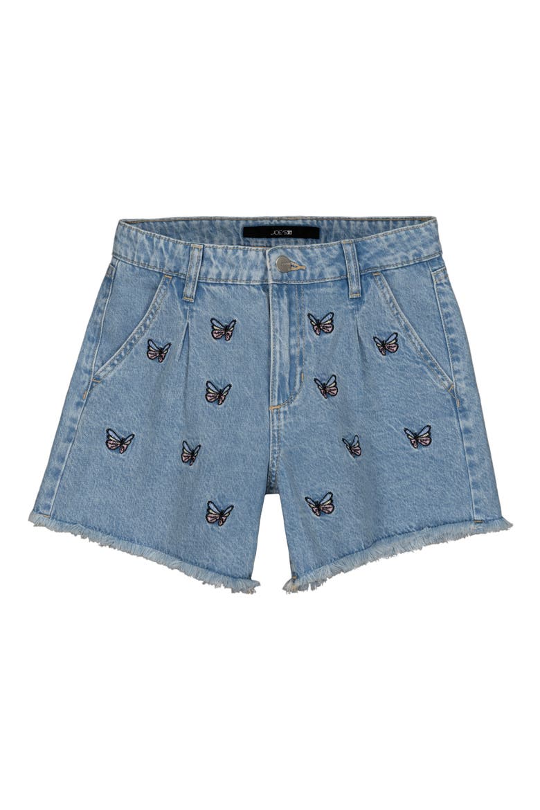Kids' Embroidered Butterfly Denim Shorts, Main, color, MEDIUM WASH