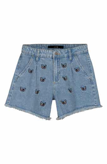 Kids' Embroidered Butterfly Denim Shorts