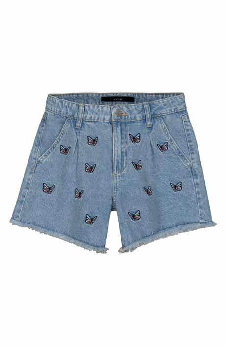 Kids' Embroidered Butterfly Denim Shorts
