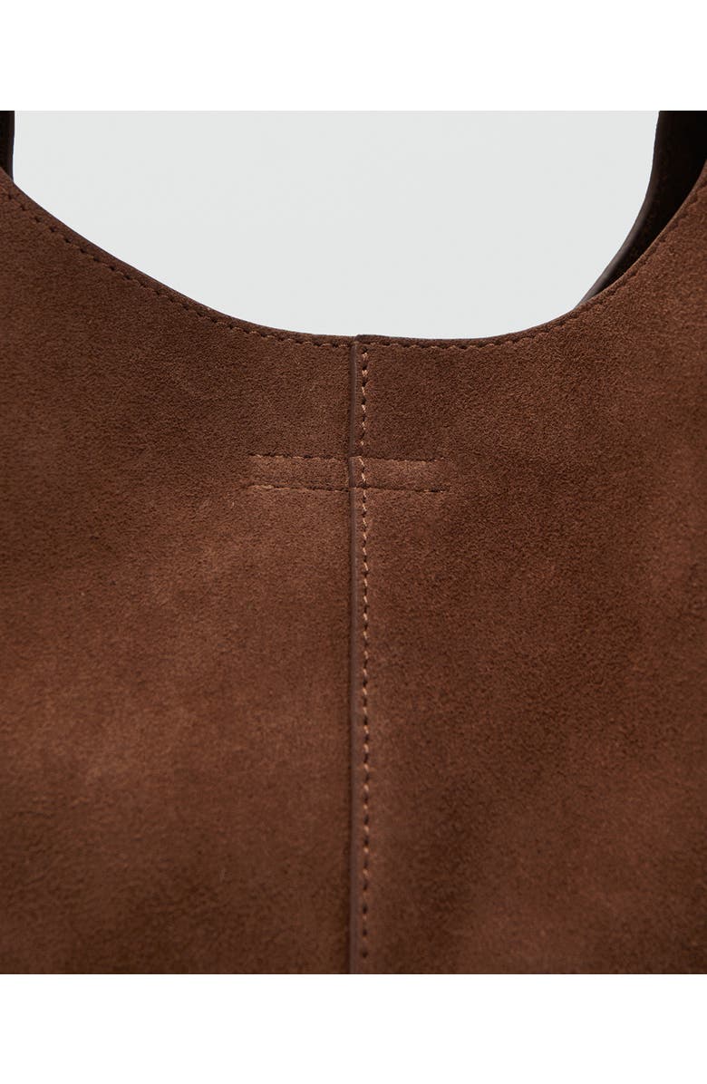 MANGO Suede Shoulder Bag, Alternate, color, Brown