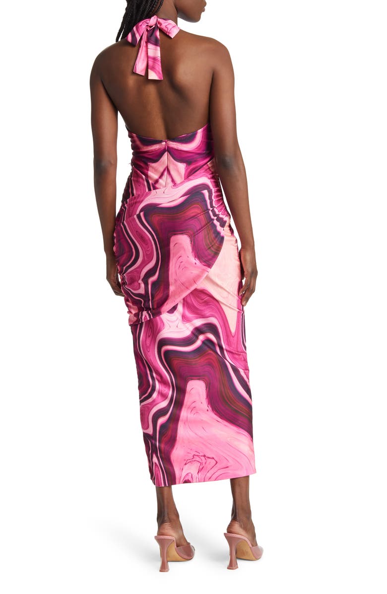 FARAI LONDON Azelea Halter Neck Midi Dress, Alternate, color, 