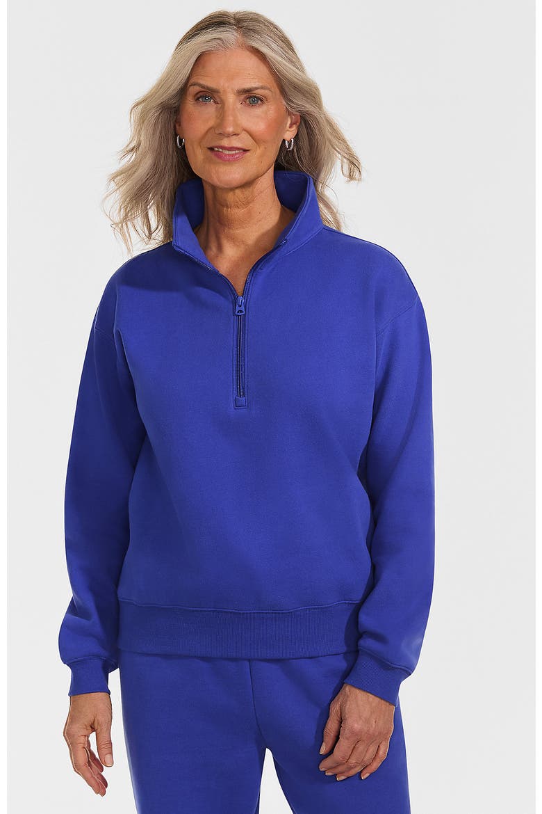 Serious Sweats Relaxed Quarter Zip Pullover Sweatshirt, Main, color, Blue Breeze
