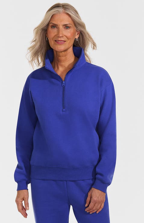 Serious Sweats Relaxed Quarter Zip Pullover Sweatshirt