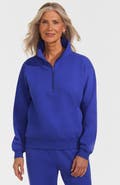 Lands' End Serious Sweats Relaxed Quarter Zip Pullover Sweatshirt