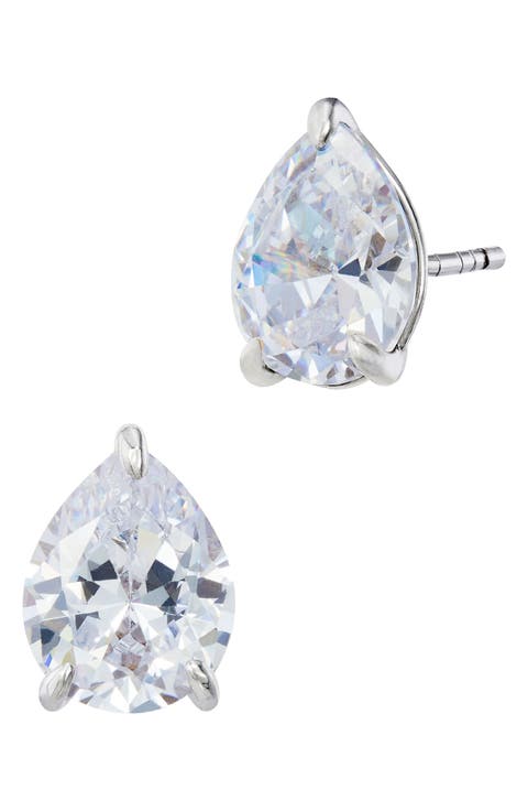Pear Solitaire Stud Earrings