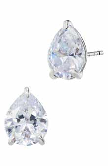 Pear Solitaire Stud Earrings