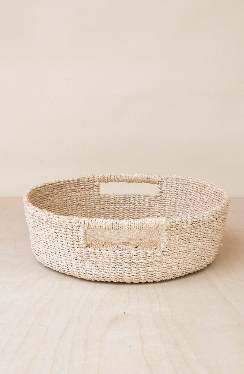 LIKHA Round Tray with Cutout Handles, Alternate, color, Natural