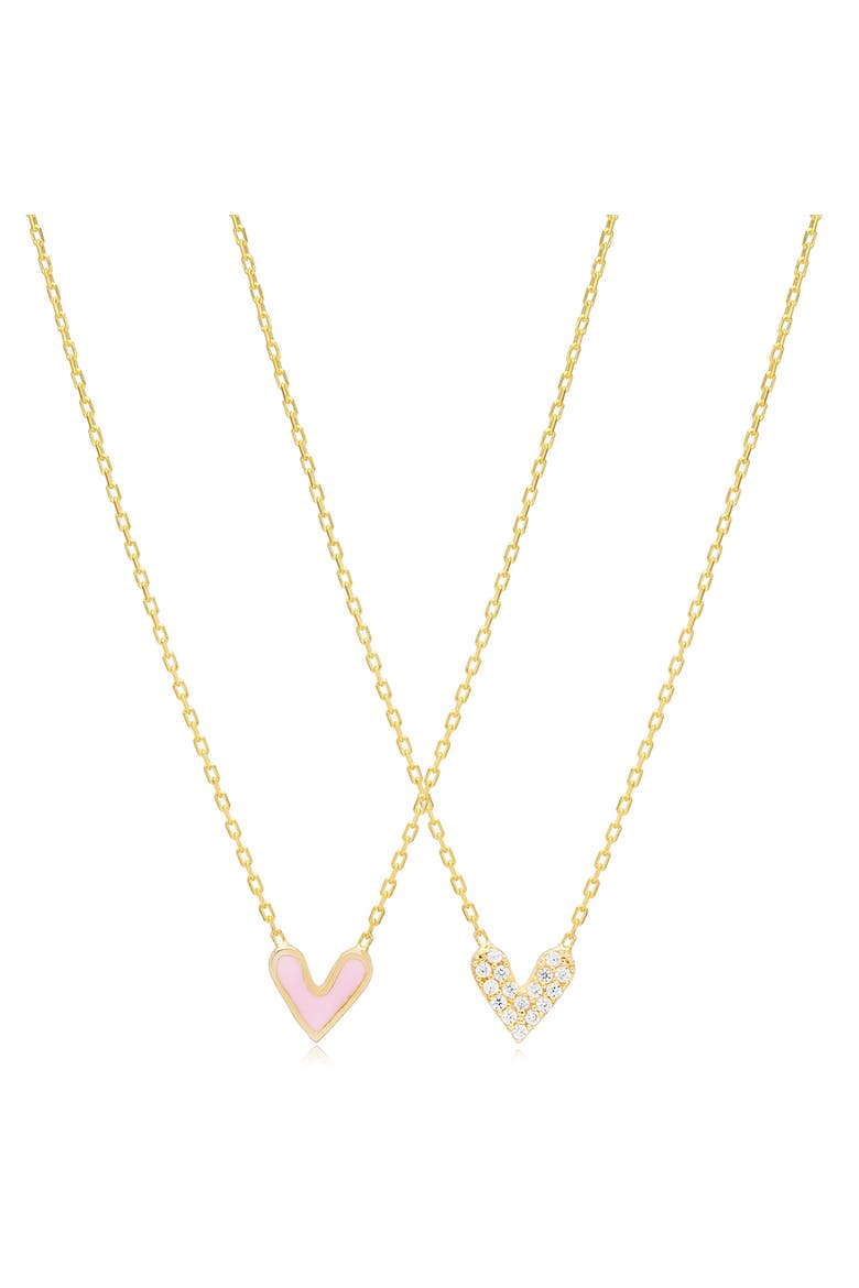 Double Sided Heart Pendant, Main, color, Yellow
