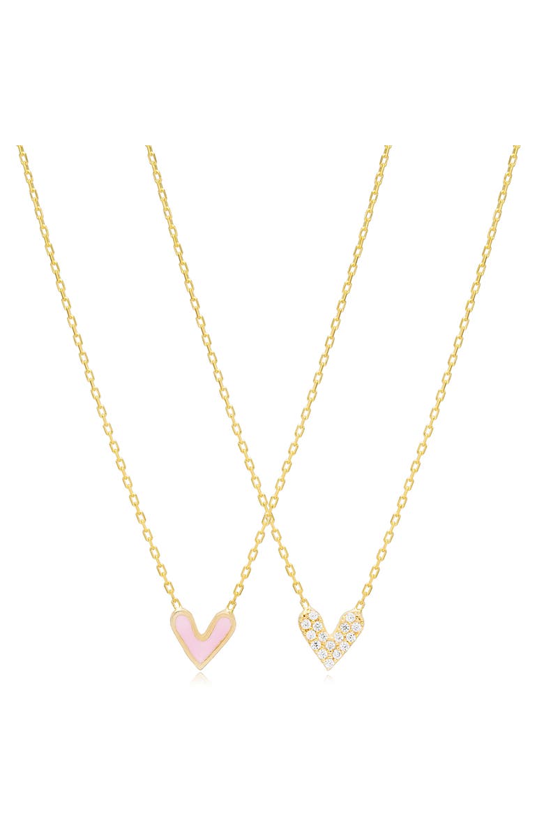 Mazin Jewels Double Sided Heart Pendant, Main, color, Yellow