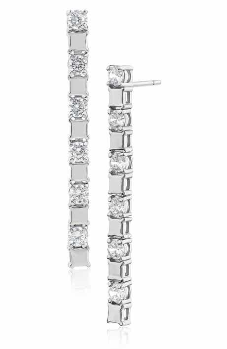 CZ by Kenneth Jay Lane Modern Bar Drop Earrings