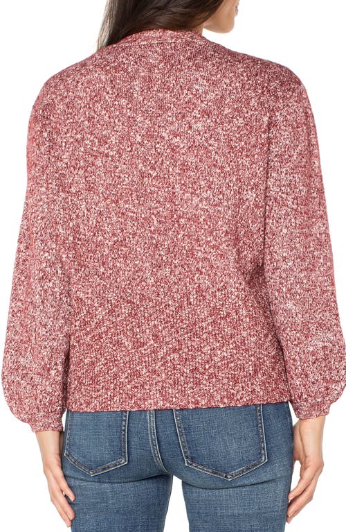 Liverpool Los Angeles Mélange V-neck Blouson Cardigan In Brown