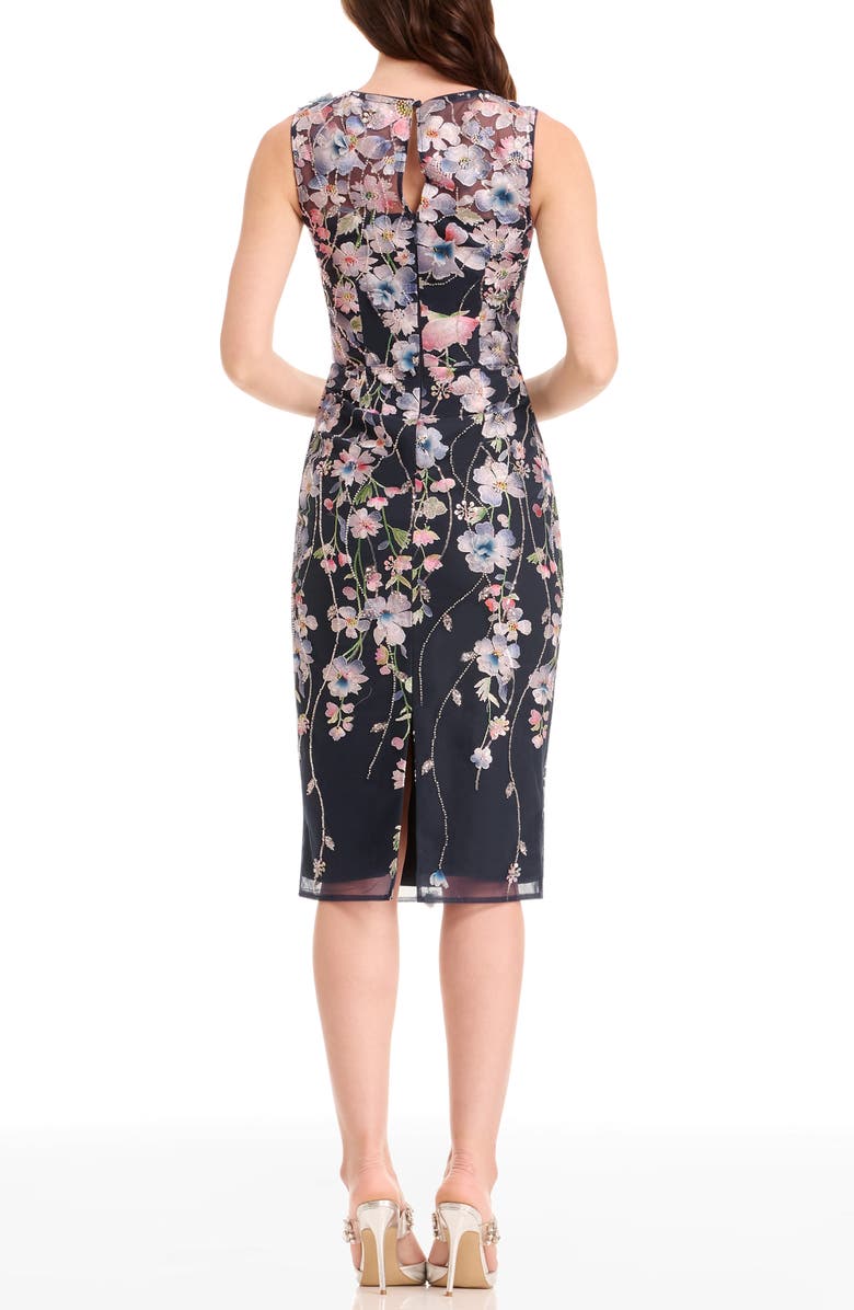 Dress the Population Claudette Embroidered Floral Cocktail Dress, Alternate, color, Navy Multi