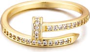 Adornia CZ Nail Bypass Ring