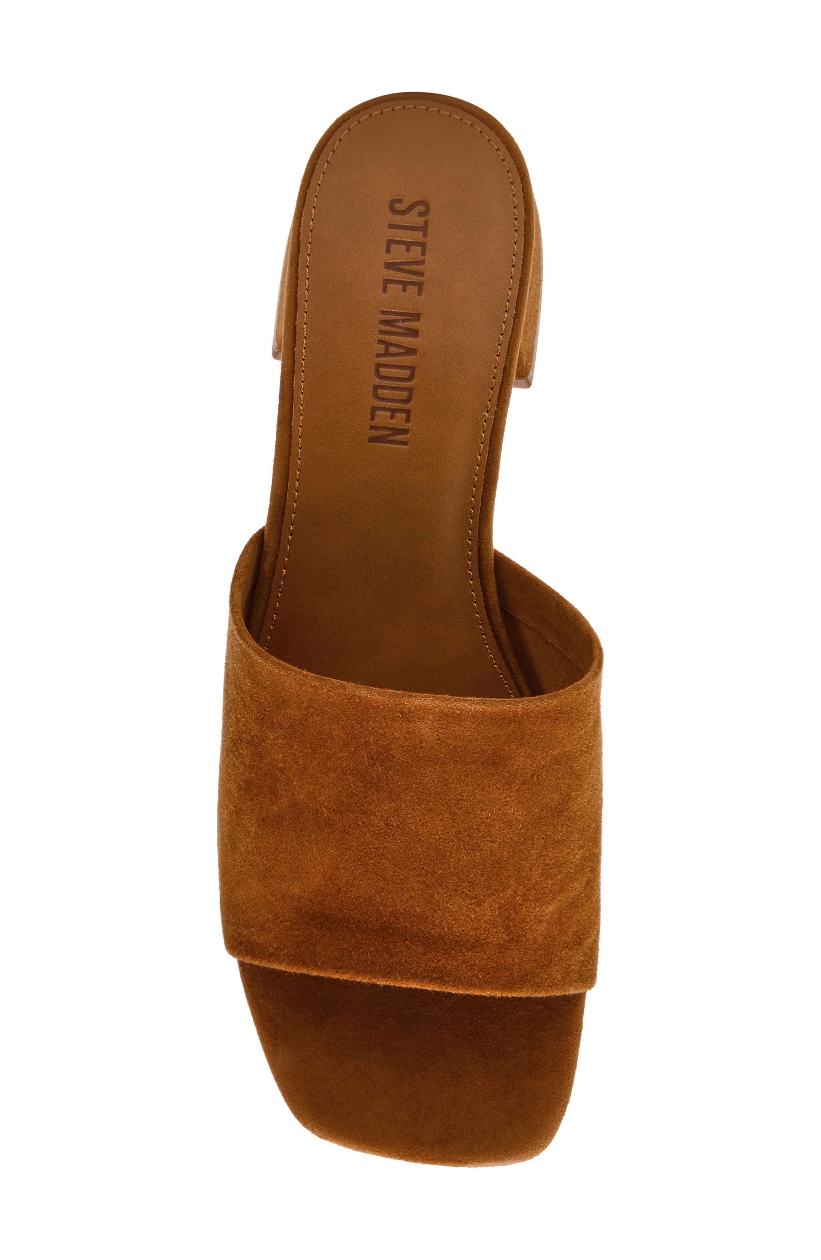 Steve Madden Montgomery Block Heel Sandal, Alternate, color, Chestnut Suede