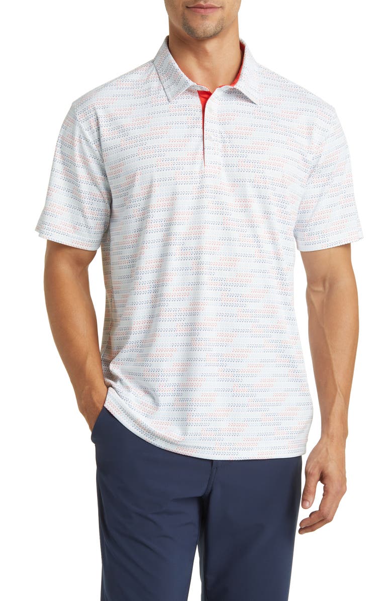 Swannies Carlson Modern Fit Stripe Performance Golf Polo, Main, color, 