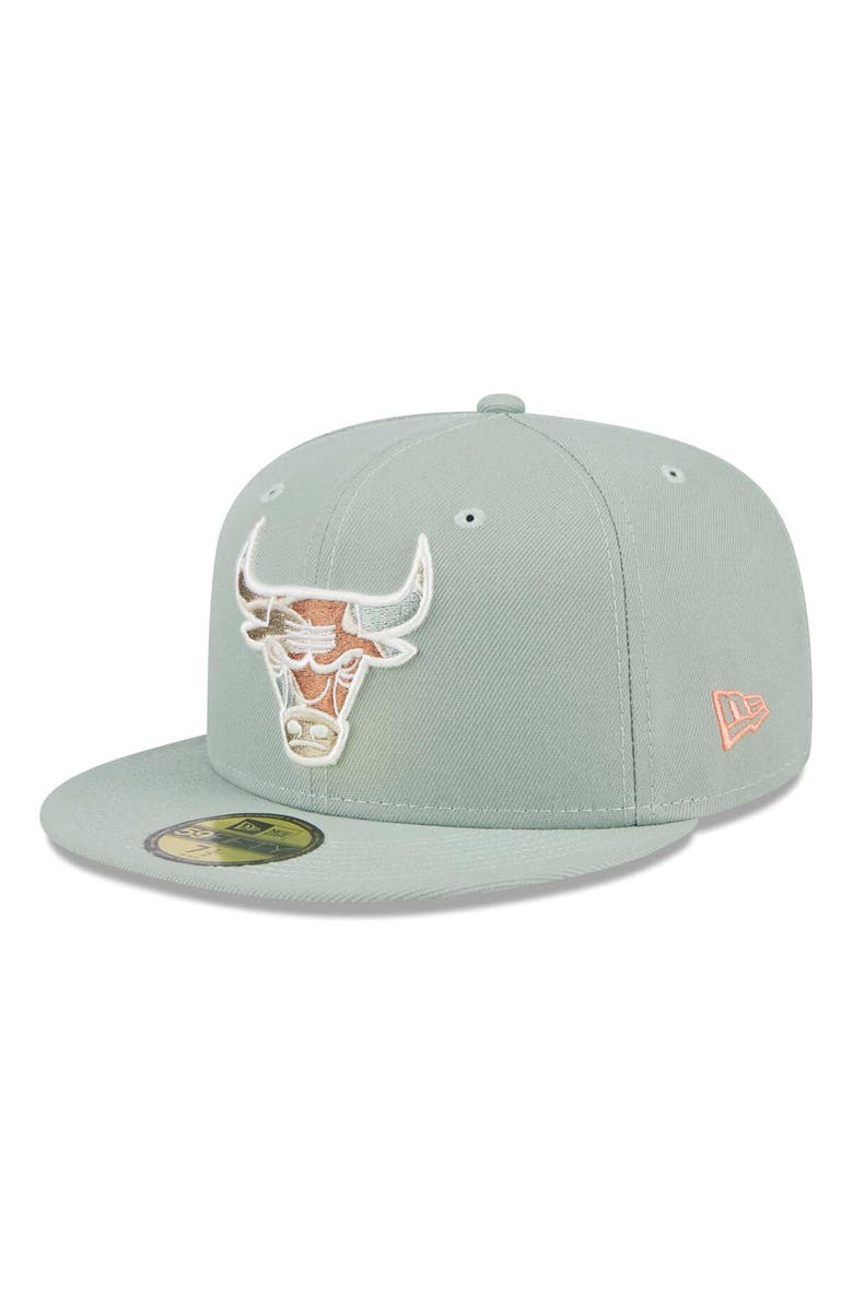 New Era Men's New Era Green Chicago Bulls Springtime Camo 59FIFTY Fitted Hat, Main, color,